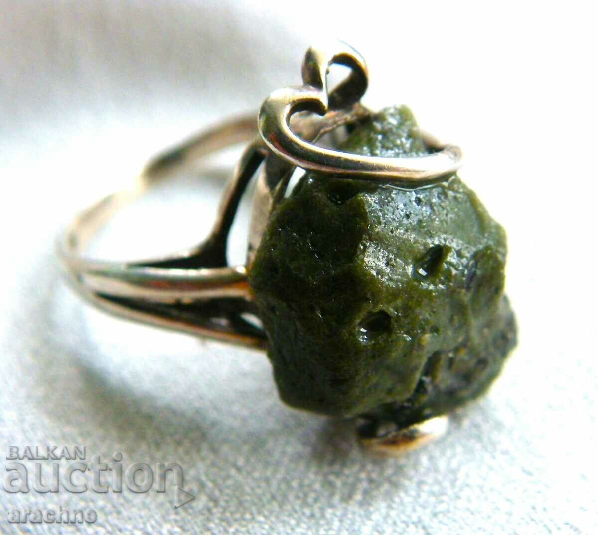 Old silver ring with moldavite with price 160.00 BGN | € 81.81