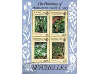 1983 Seychelles. Marianne North, botanical artist. Block