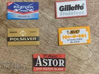 Collection, lot unused old branded razor blades