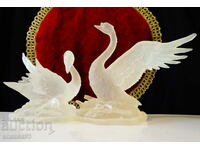 Statuette Swans from selenite, wedding, anniversary.