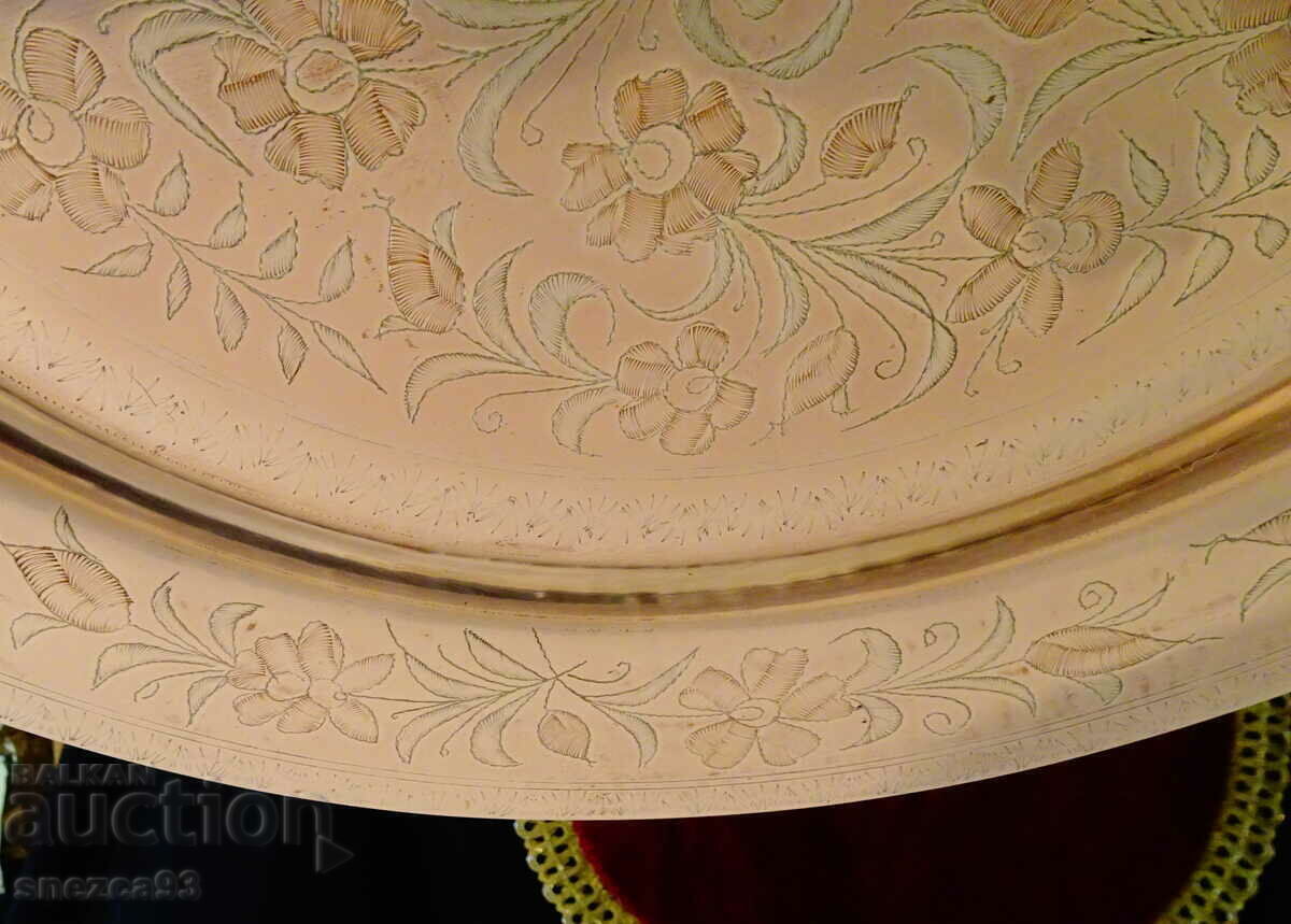 Copper tray, panel, engraved, 38 cm. with price 46.00 BGN | € 23.52 Copper tray, panel, engraved, 38 cm. with price 46.00 BGN | € 23.52