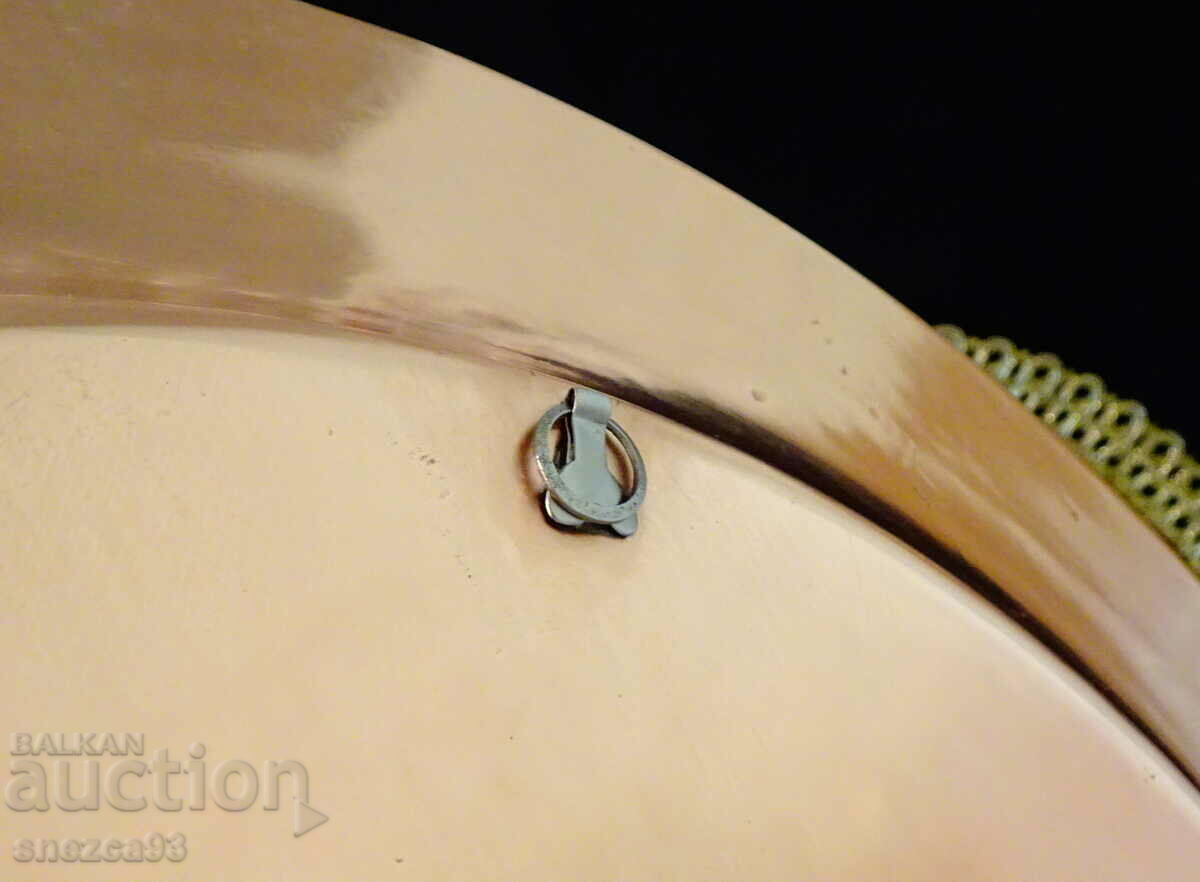 Copper tray, panel, engraved, 38 cm. - 7 Copper tray, panel, engraved, 38 cm. - 7