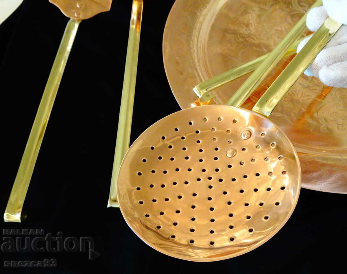 Copper cooking utensils - ladle and slotted spoon with price 98.00 BGN | € 50.11