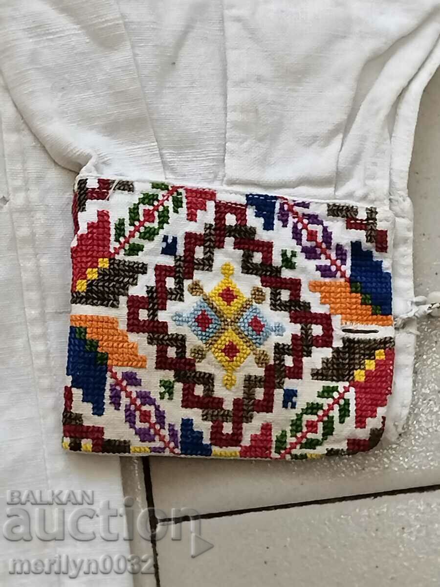 Men's woven shirt Bulgarian embroidery folk costume embroidery - 5