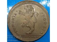 2 baiochi 1795 Vatican Pius VI bronze RARE decentred