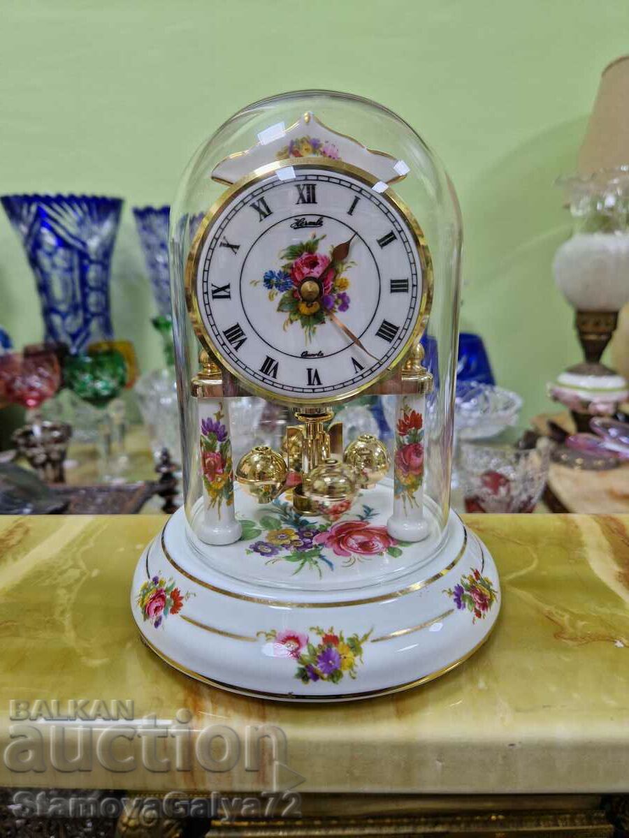 A superb German Franz Hermle porcelain clock