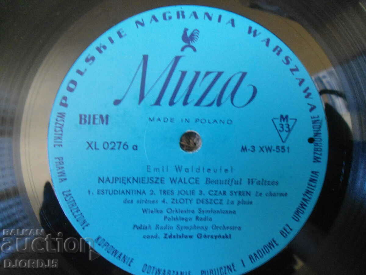 Auction Emil Waldteufel, NAJPIEKNIEJSZE WALCE, plate, large Auction Emil Waldteufel, NAJPIEKNIEJSZE WALCE, plate, large