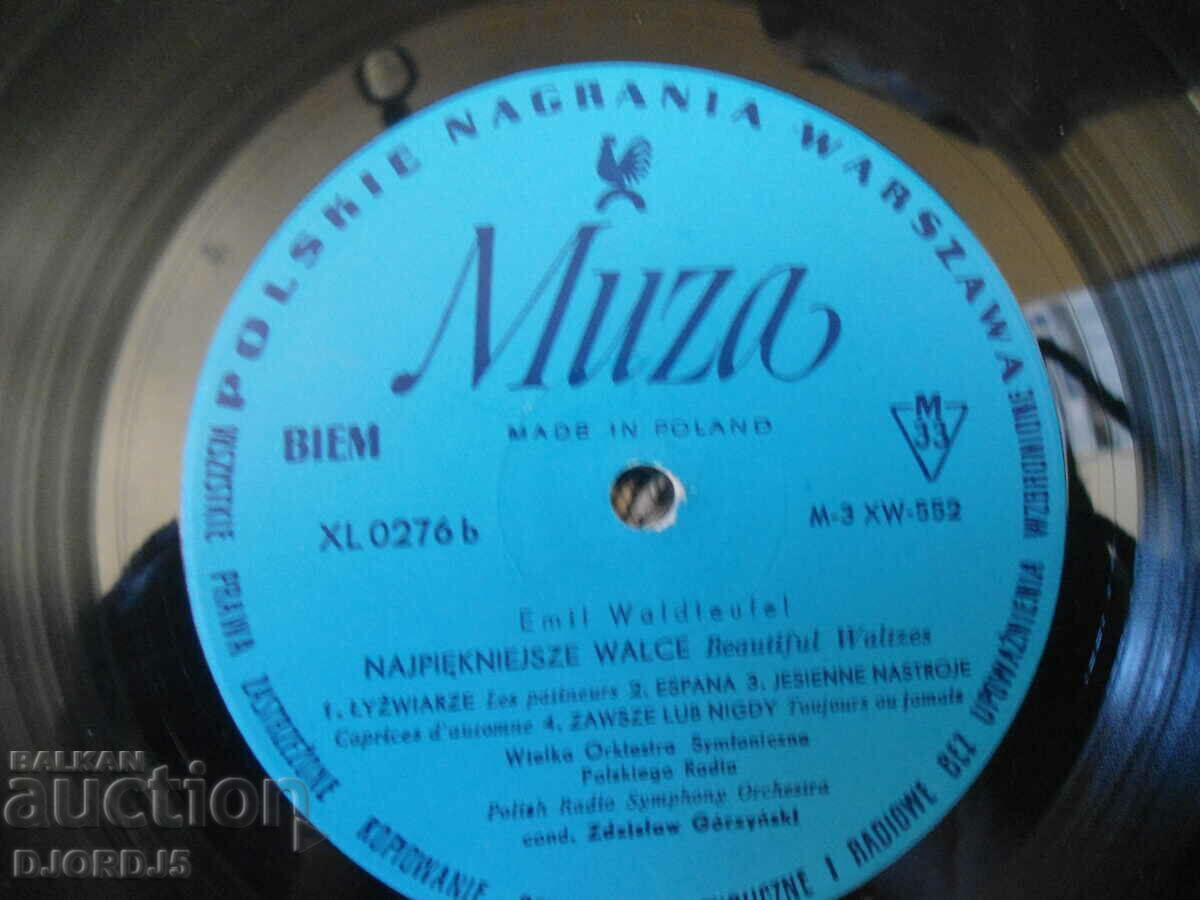 Delivery of Emil Waldteufel, NAJPIEKNIEJSZE WALCE, plate, large Delivery of Emil Waldteufel, NAJPIEKNIEJSZE WALCE, plate, large