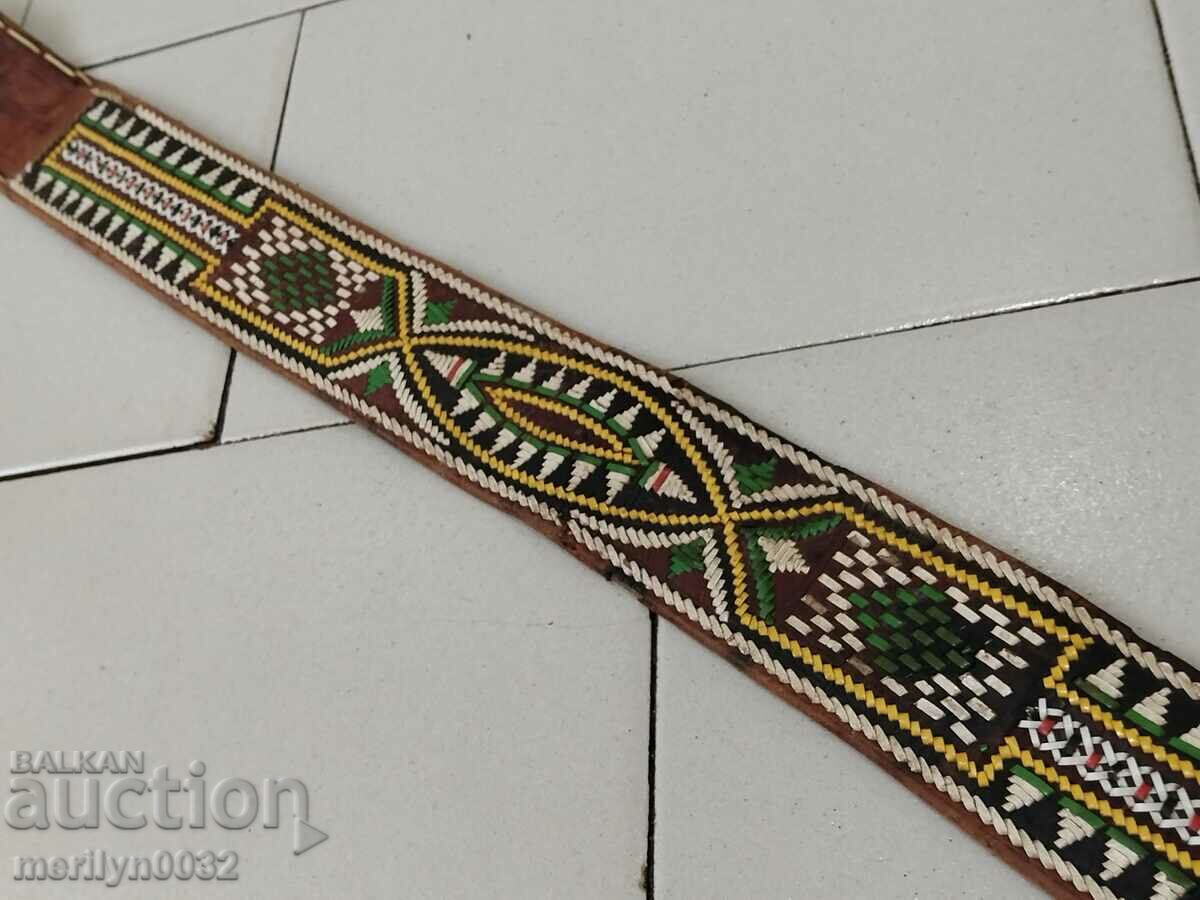Old ethnic leather belt costume - 5
