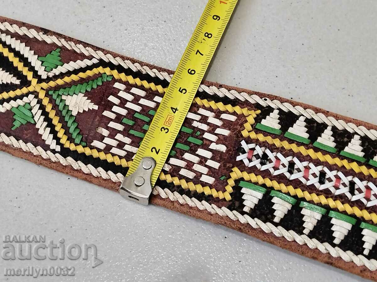 Old ethnic leather belt costume - 7