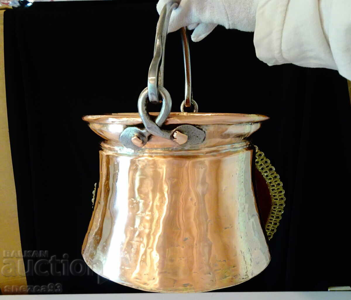 Copper cauldron, copper ladle, kettle, bakır, 5 liters with price 349.00 BGN | € 178.44