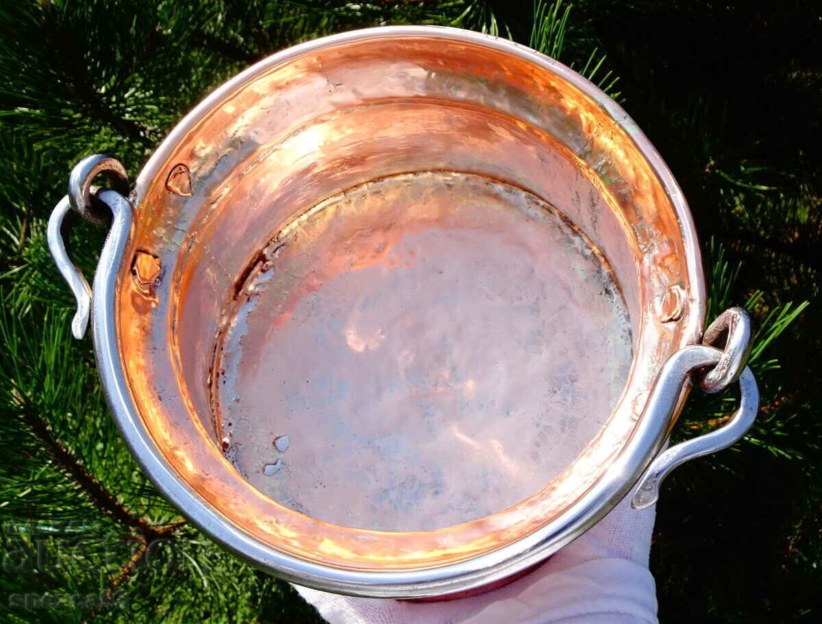 Auction  Copper cauldron, copper ladle, kettle, bakır, 5 liters