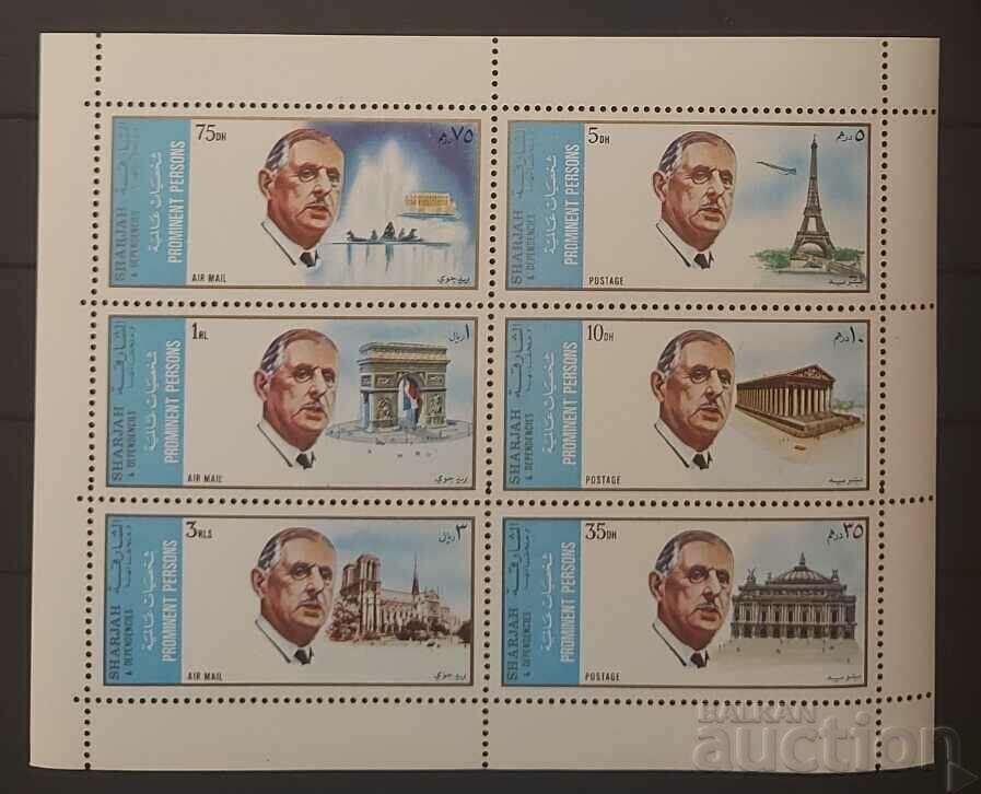 Cartoon 1972 Personalities/Charles de Gaulle/Buildings Block MNH