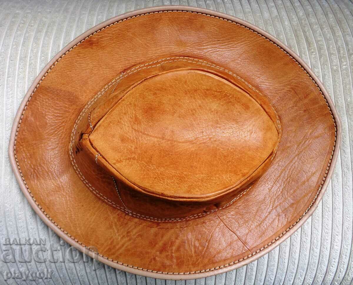 Leather original cowboy hat brown with price 200.00 BGN | € 102.26 Leather original cowboy hat brown with price 200.00 BGN | € 102.26