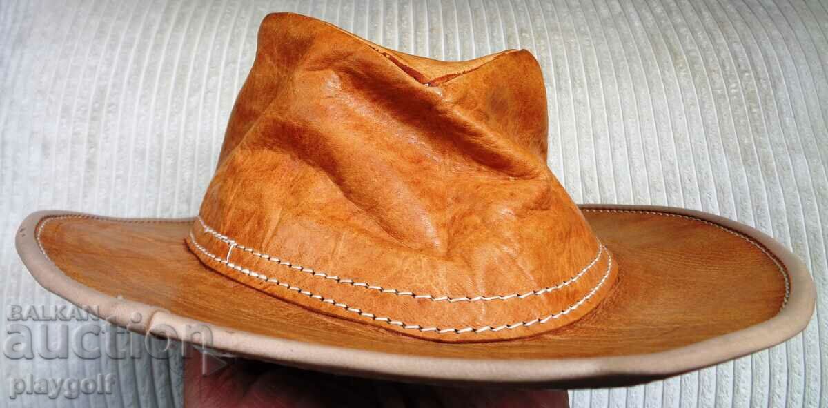 Leather original cowboy hat brown - 5 Leather original cowboy hat brown - 5