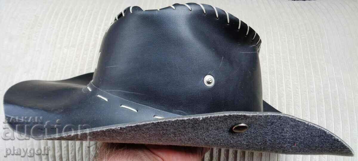 Auction  Faux Leather Original Cowboy Hat Black