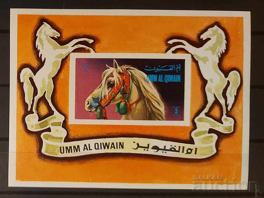 Umm al-Quwain 1972 Fauna/Animals/Horses Block MNH