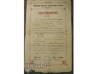 Școala primară din Varna certificat V. Aprilov 1915