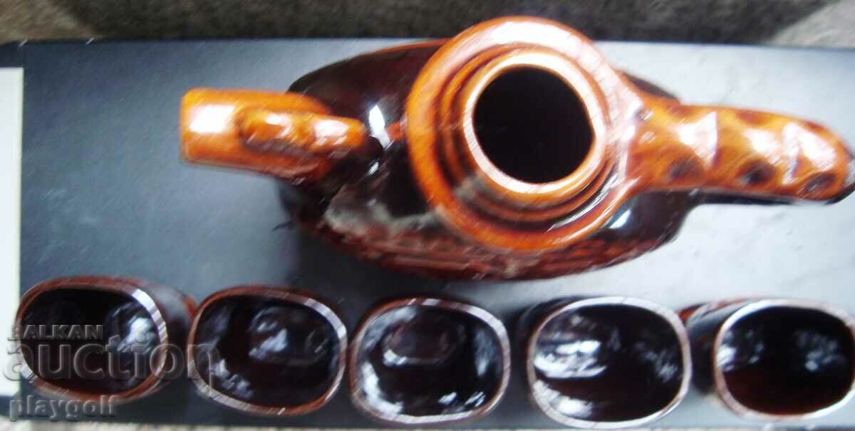 Ceramic brandy vessel with 5 glasses - 7 Ceramic brandy vessel with 5 glasses - 7