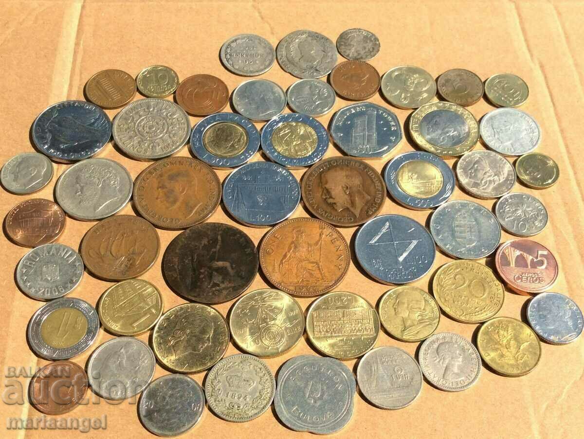 Set of 50 coins (3 - silver) from different countries