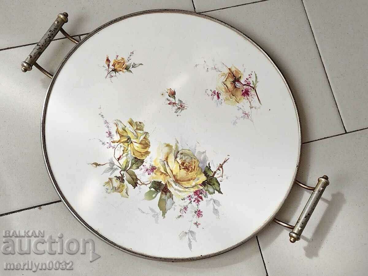 Old porcelain casserole dish platter - 6 Old porcelain casserole dish platter - 6