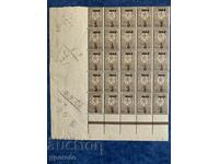 Block (25 pieces) Overprints-5 in the 30th century-1909