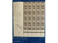 Block (25 pieces) Overprints-5 in the 30th century-1909