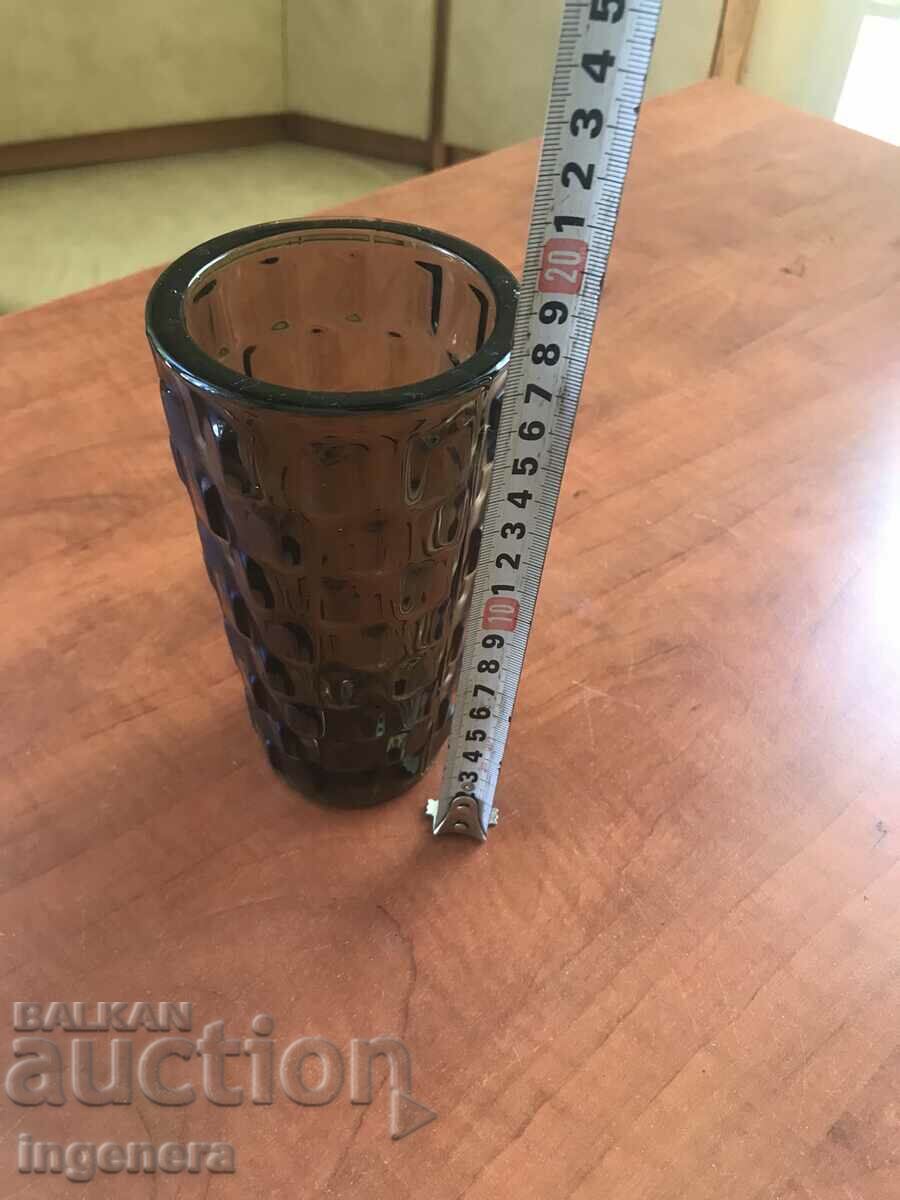 VASE VASE COLORED GLASS RELIEF THICK OF SOCA with price 18.00 BGN | € 9.20 VASE VASE COLORED GLASS RELIEF THICK OF SOCA with price 18.00 BGN | € 9.20