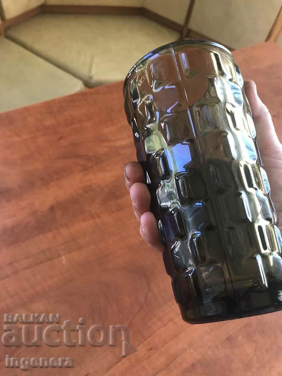 VASE VASE COLORED GLASS RELIEF THICK OF SOCA - 5 VASE VASE COLORED GLASS RELIEF THICK OF SOCA - 5