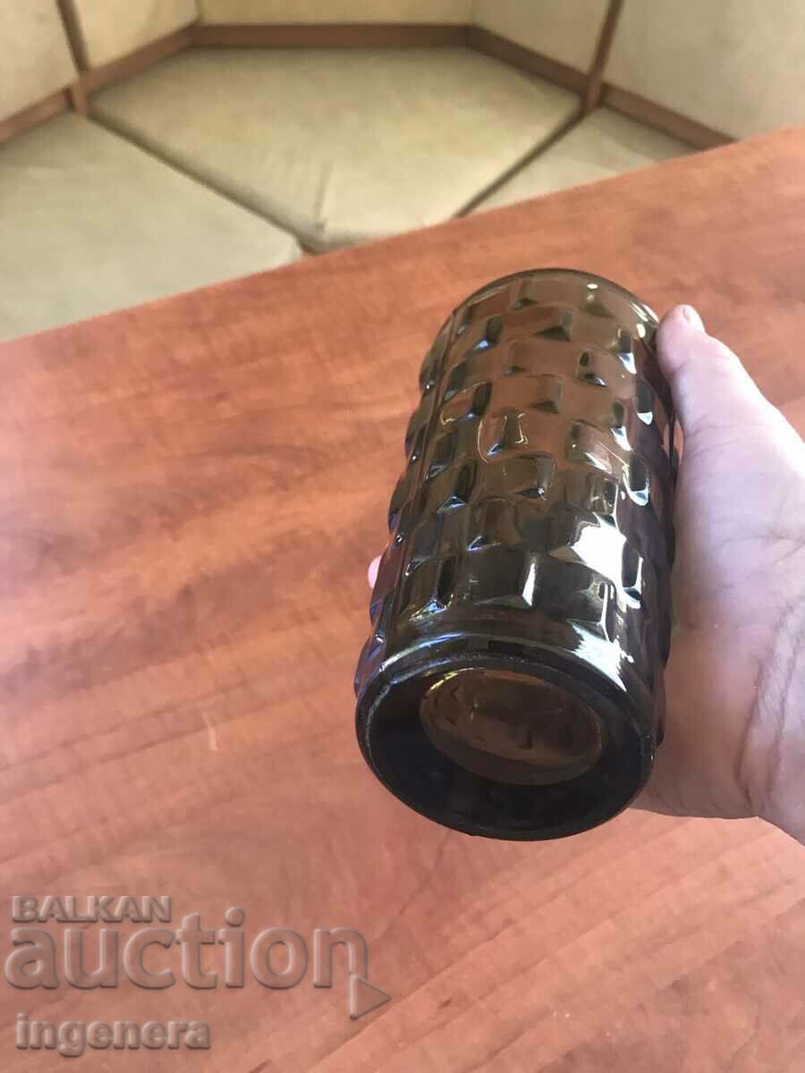 VASE VASE COLORED GLASS RELIEF THICK OF SOCA - 6 VASE VASE COLORED GLASS RELIEF THICK OF SOCA - 6