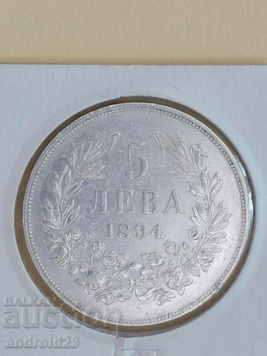 5 BGN 1894 Principality of Bulgaria / silver