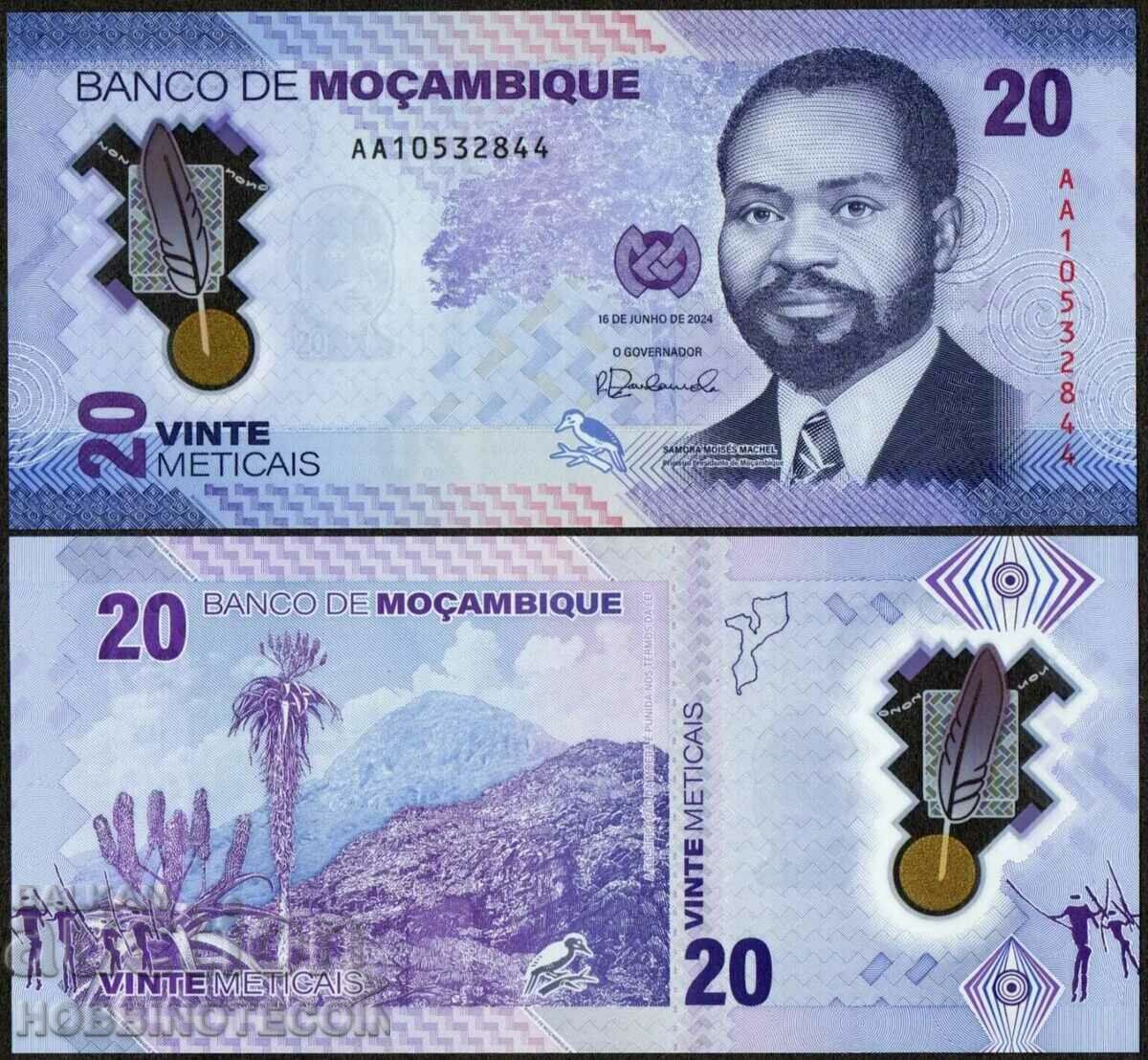 MOZAMBIQUE MOZAMBIQUE 20 Metical issue issue 2024 UNC POLYMER