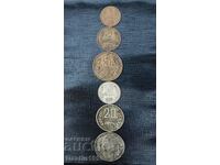 LOT OF COINS BULGARIA 1,2,5,10,20,50 CENTS 1974 YEAR.