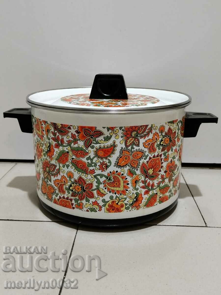 Old soup pot, enamel pot, enamel, NRB