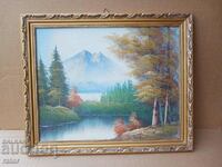 Canvas painting with a beautiful baroque frame