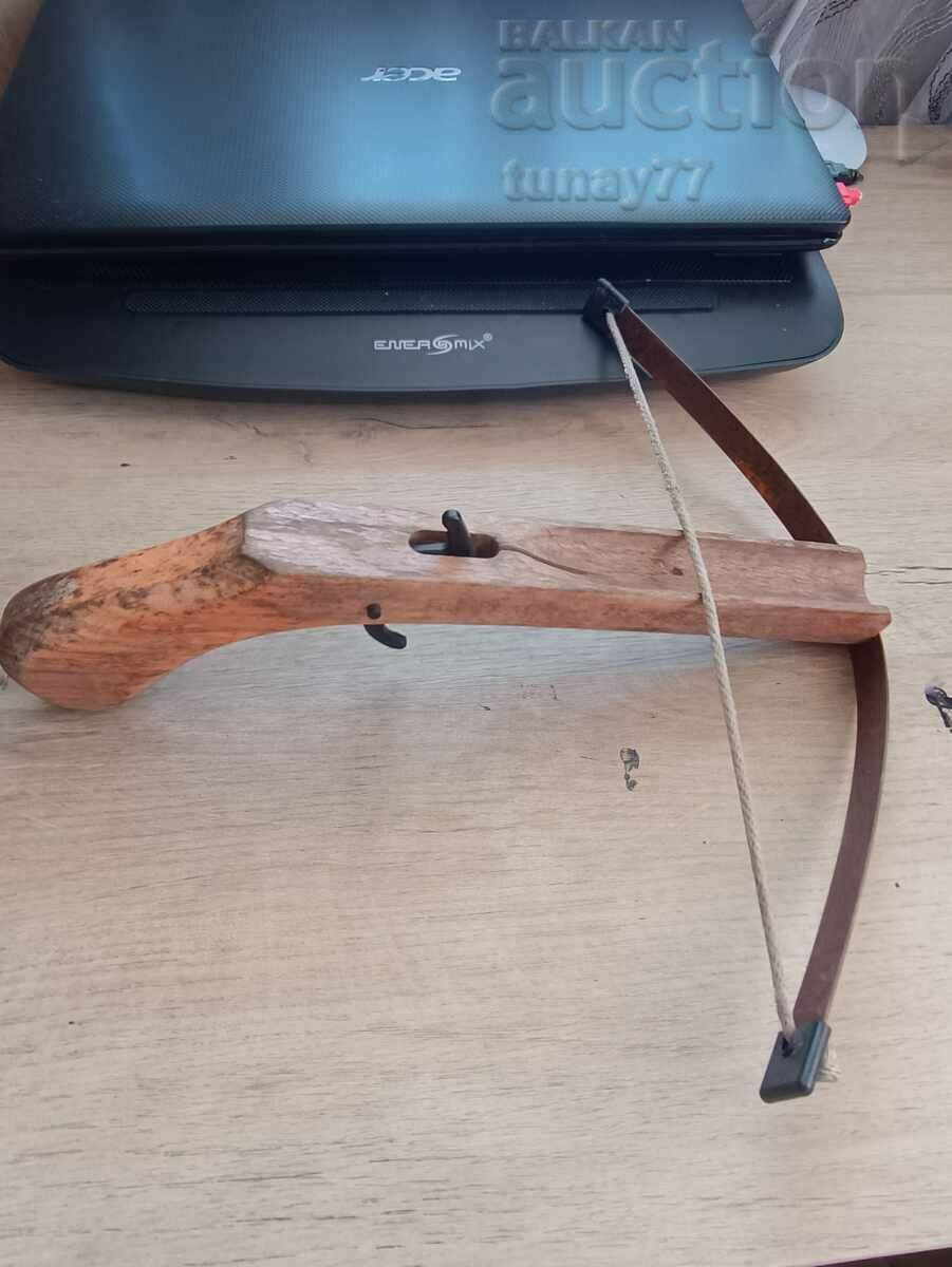 OLD WOODEN HARPOON DECORATED