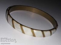 OLD BRACELET. BRASS, MOTHER OF PEARL