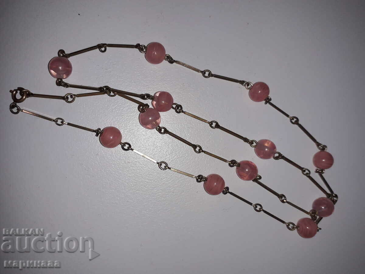 СТАРИННО ВИКТОРИАНСКО КОЛИЕ. БРОНЗ, РОЗОВО СТЪКЛО с цена 6.00 лв. | € 3.07 СТАРИННО ВИКТОРИАНСКО КОЛИЕ. БРОНЗ, РОЗОВО СТЪКЛО с цена 6.00 лв. | € 3.07