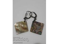 ANTIQUE EARRINGS. SILVER 800, MOTHER OF PEARL