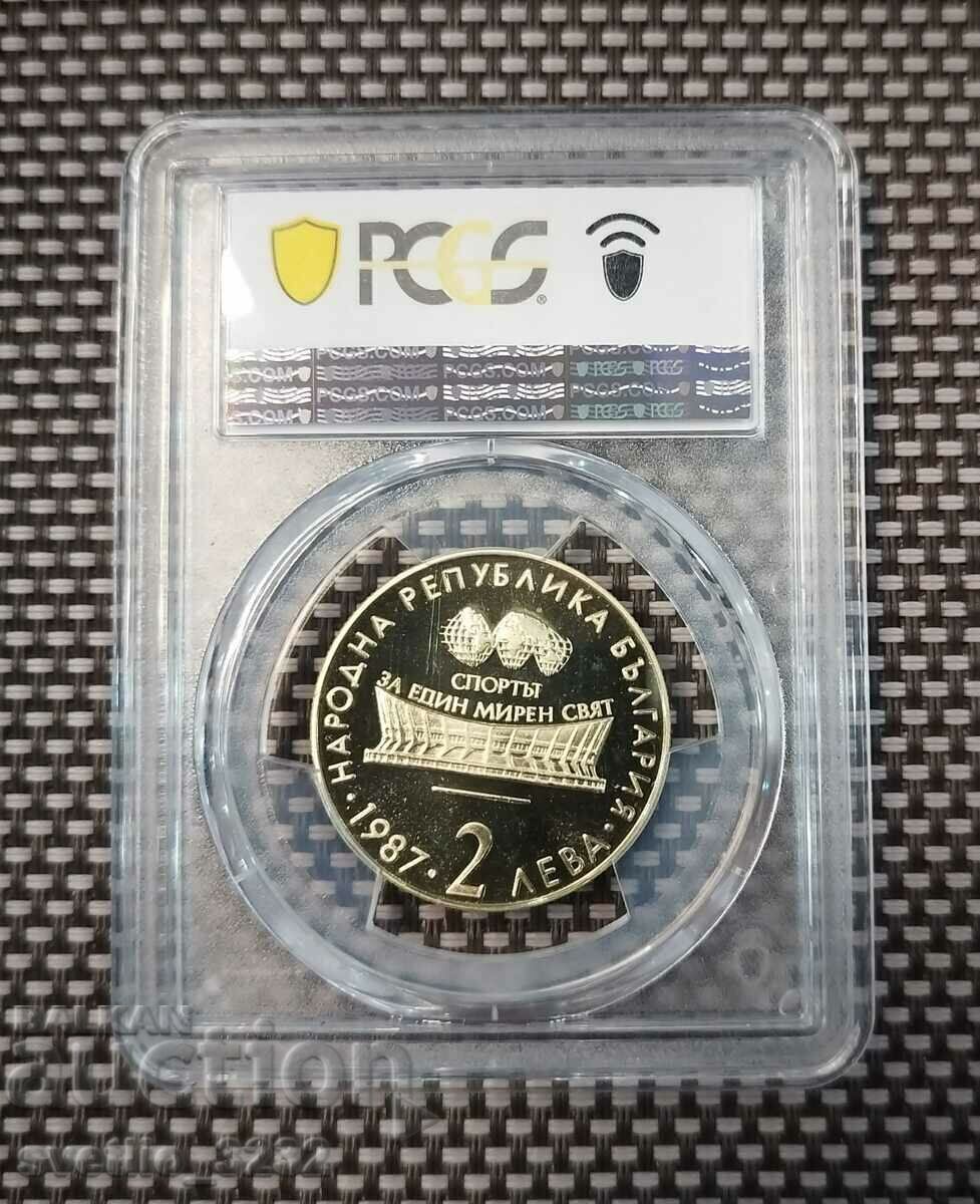 2 BGN 1987 Hood Gymnastics PR 67 DCAM PCGS with price 79.00 BGN | € 40.39 2 BGN 1987 Hood Gymnastics PR 67 DCAM PCGS with price 79.00 BGN | € 40.39