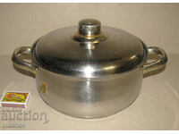 Pot 21.5 cm stainless Super Baron met. handles preserved