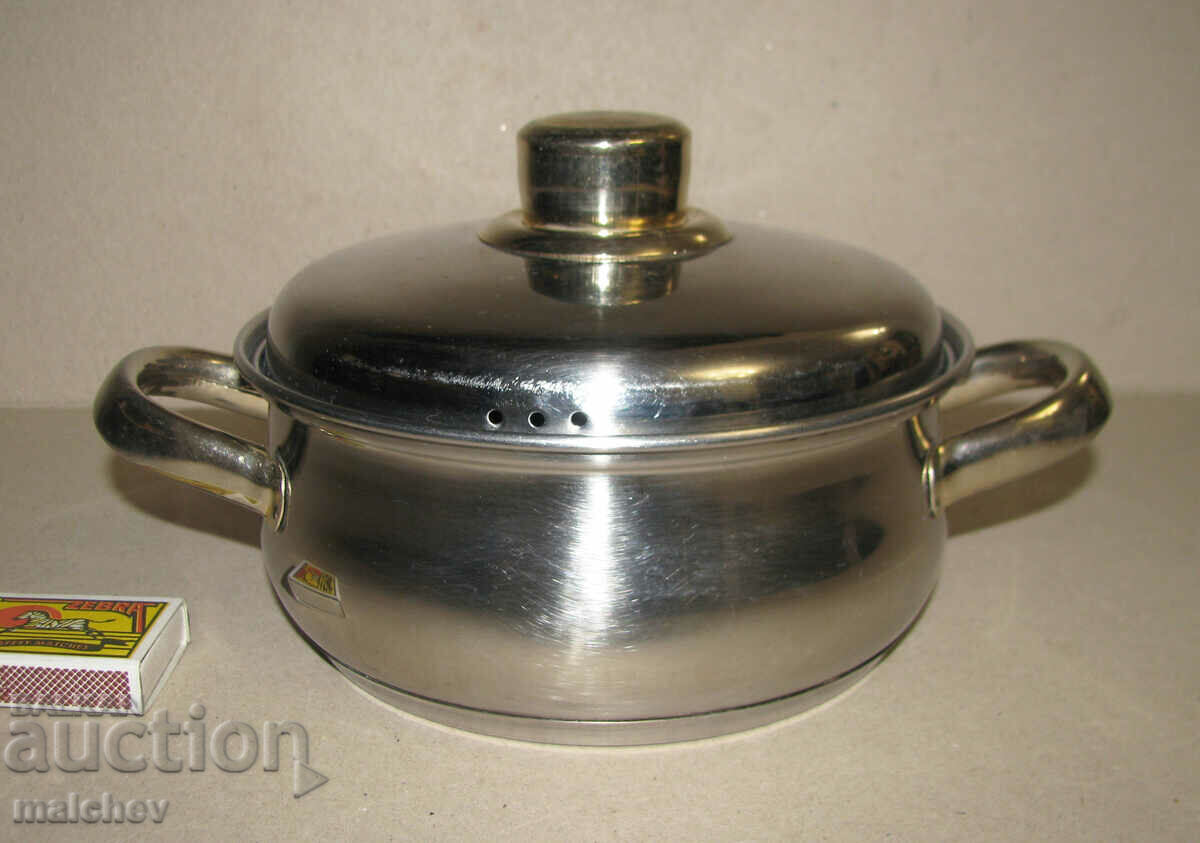 Pot 17.5 cm stainless Super Baron met. handles preserved