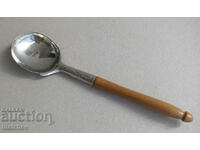 Large serving spoon 30cm with wooden handle, excellent