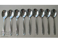 Lot of 9 soup spoons 19.5 cm Russian stainless, excellent