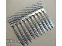 Lot of 10 forks 18 cm medium P. Denev, stainless, excellent