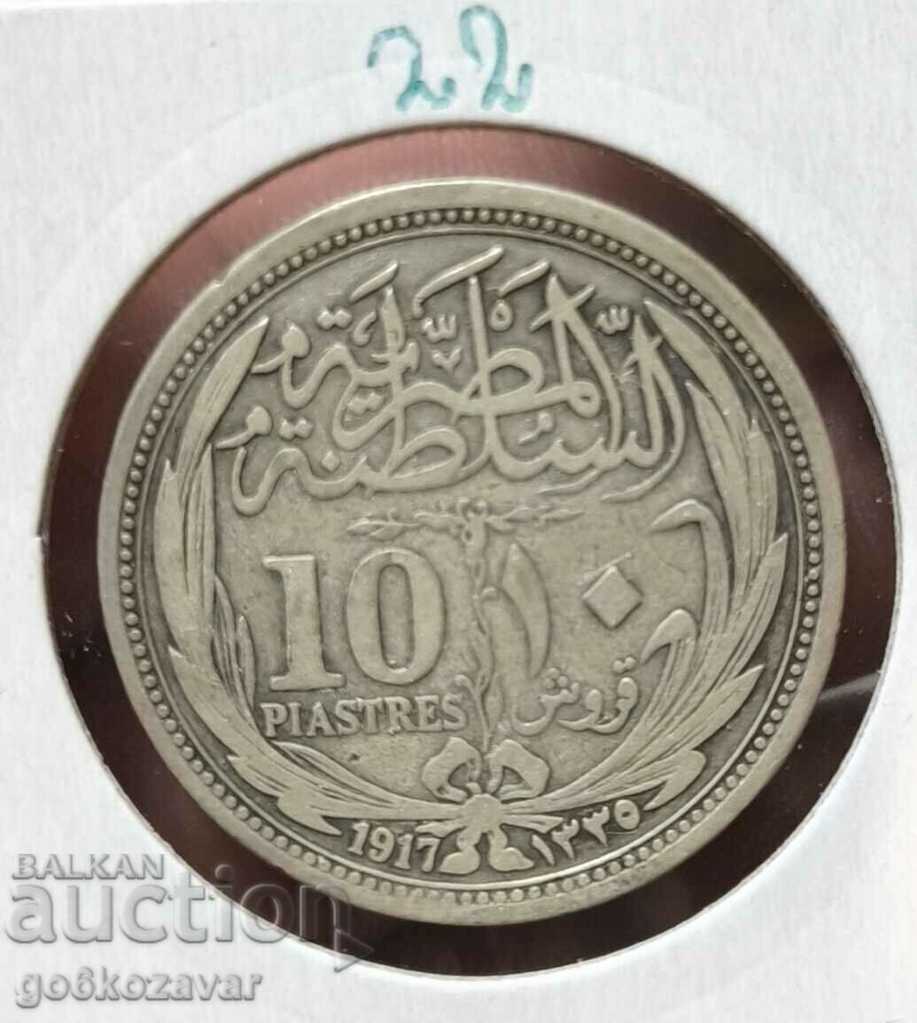 Egypt 10 Piasters 1917 Silver