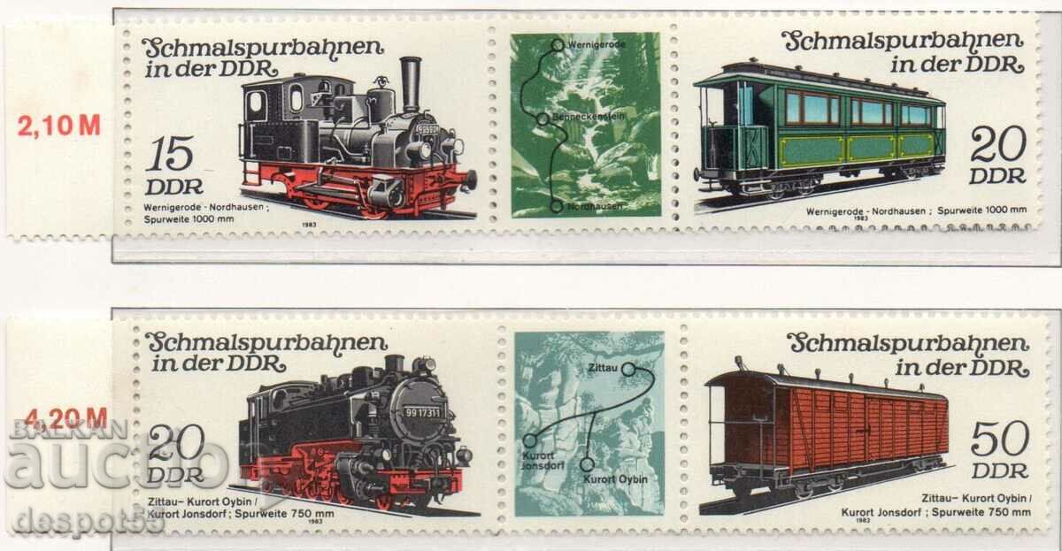 1983 GDR. Railways - locomotives and passenger trains