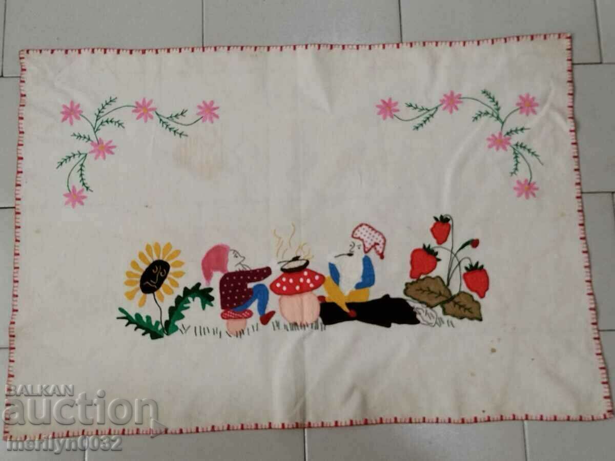 Old embroidered nursery wall tapestry panel, rug - 6 Old embroidered nursery wall tapestry panel, rug - 6