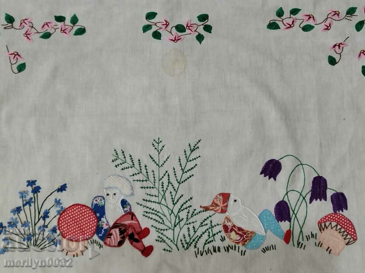 Old embroidered nursery wall tapestry panel, rug with price 69.00 BGN | € 35.28 Old embroidered nursery wall tapestry panel, rug with price 69.00 BGN | € 35.28