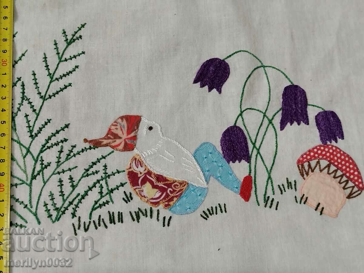 Auction Old embroidered nursery wall tapestry panel, rug Auction Old embroidered nursery wall tapestry panel, rug